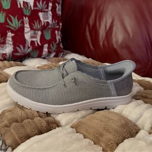 NWOT- Skechers Light Gray Knit Slip-On Sneakers